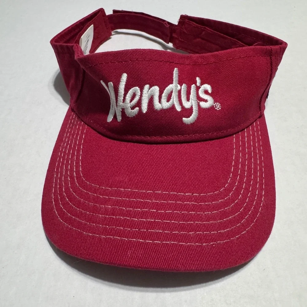 Wendy's Employee Uniform Visor Red Dave Thomas Foundation Hat Barco WN715